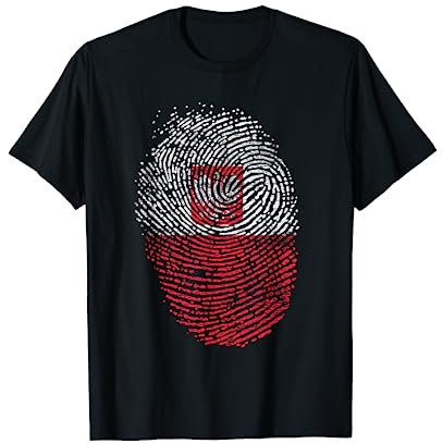 Polen Flagge Geschenk Fingerabdruck T-Shirt