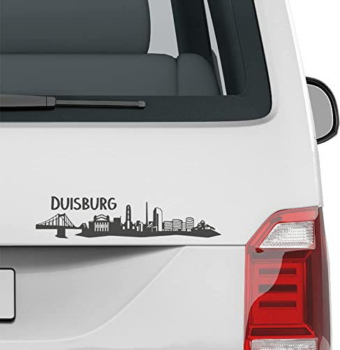 Auto-Dress Stadt Duisburg, Heck-Auto-Aufkleber 35cm x 8cm (111M Black Matt)