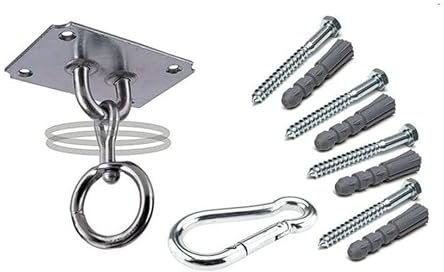 DBX BUSHIDO M, Sport-Supporto per Sacco da Boxe – Peso Massimo 50 kg Gancio da soffitto – Carico Pesante – Dimensioni di Fissaggio 100 x 70 mm – Moschettone 6 mm Unisex-Adulto, Silver