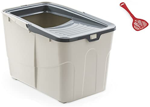 Lettiera gatto CHIUSA, entrata superiore, 58x39x38.5CM NO SABBIA PER TERRA, colore casuale