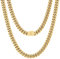 KRKC&CO 8mm Panzerkette Herren Edelstahl, 18K Gold beschichtet Cuban Link Chain, Herren Golden Ketten Kubanische Gliederkette Gold Kette, Hip Hop Kette für Männer Jungen, Länge 66cm