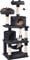 Yaheetech 158cm Multi-level Cat Tree Tower Large Kitten Scratching Posts with Condos/Perches/Hammock Broad-space Kitten Activity Centre, Black