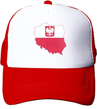 Polen Flag T Vintage Herren & Damen Dry Stylish Hip Hop Cap, rot, 6 7/8/7 3/8