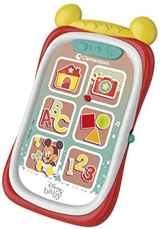 Clementoni 17695 Disney Baby Mickey Telefon Spielzeug Kinder 9 Monate, Erstes Smartphone, Lernspiel Elektronisches Spiel (italienische Version), Mehrfarbig, M