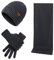 Kuukaas Mütze, Schal & Handschuh-sets für Herren Damen Wintermütze mit Innenfutter Herren Damen Touchscreen Handschuhe Winter Warm Set