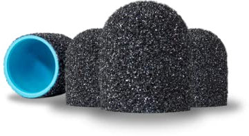 LALILL Capuchones Abrasivos LUX 10mm - Grano 80 - 100 unidades – Capuchones de Grafito para Torno de Uñas – Manicura, Pedicura y Podología – Accesorios para Cuidado de Pies, Callosidades y Uñas