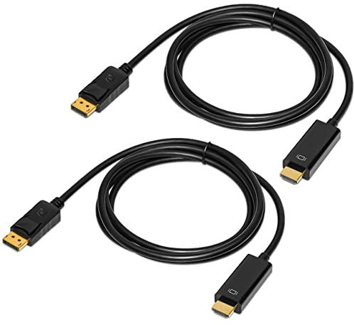 QINGLER 4K Displayport to HDMI Cable 6 Feet 2-Pack