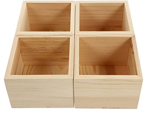 Cabilock 4stücke Diy Holzboxen Ohne Deckel Dekorative Aufbewahrungskisten Für Schmuck Bastelprojekte Langlebig Und Vielseitig Einsetzbar