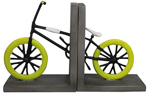 Buchstütze Buchstützen Fahrrad Buchstützen Kunst Schwarz grün Bücherregal Dekor Harz Buchenden für Regale Klassisches Fahrrad Buchstützen für Regal