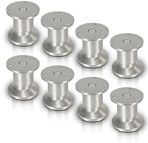 Randaco 8X Aluminium Möbelfüße Höhe 80mm, Möbelbeine Belastbar bis 250 Kg, Runde Tischfuß Höhenverstellbar Sofafüße, für Möbel Küchenschränke