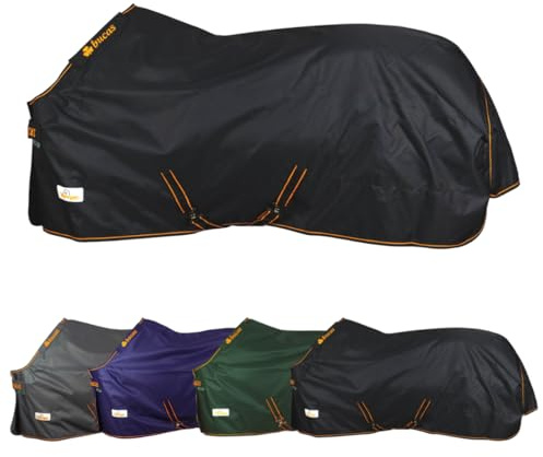 Marengos by Bucas - Winterdecke 1200D – Schwarz/Orange – 165 cm 50g | Irish Turnout – Decke mit Füllung – atmungsaktive & wasserdichte Pferdedecke – Innenfutter & Kreuzbegurtung