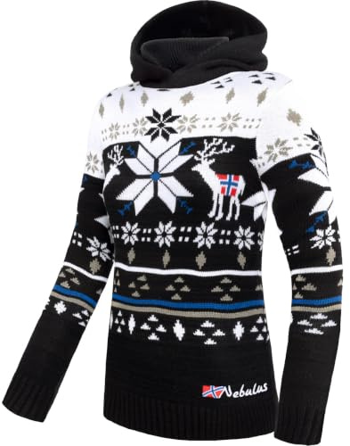 Nebulus Damen Pullover NORJAN, Warmer Hoody, schicker Pullover im Norweger-Style