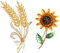 Weenkeey 2 Stück Sonnenblume Brosche Pin Frauen Österreich Kristall Strass Brosche Abzeichen Mode Weizen Ohren Brosche Hochzeit Braut Broschen Kragen Revers Pin für Kleid Mantel Hemden Hüte - Gold