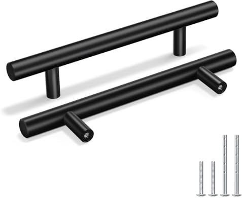 Goldenwarm 15 Stück Möbelgriffe Schwarz 128mm Schrankgriffe, Griffe für Küchenschränke Türgriffe Küche Möbelgriffe Edelstahl Küchengriffe Schwarz Griffe Möbel Schwarze