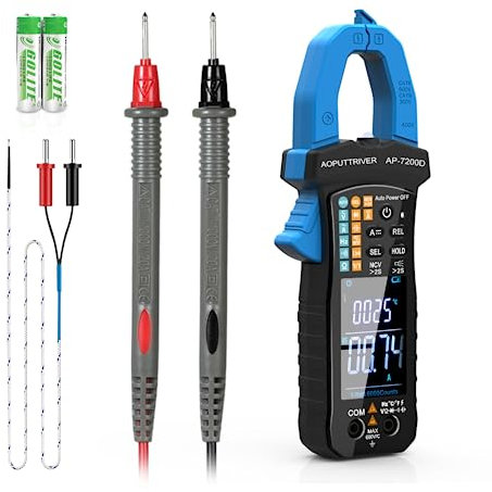 Pince Ampèremétrique, 6000 comptes TRMS AC/DC Tester de tension, mesures de compteur d'ampli 400A avec NCV, résistance, diodes, continuité du courant alternatif, Ohm Pince de mesure Ampèremètre