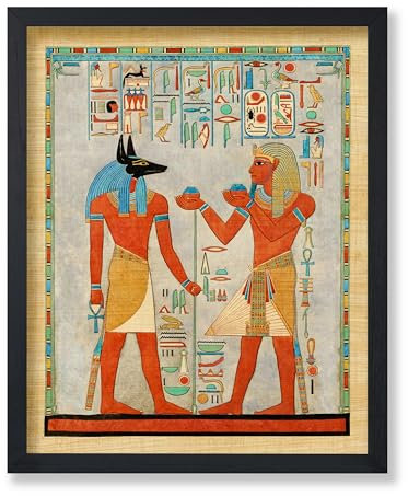Poster Master Poster mit antiker Mythologie, Vintage-Stil, ägyptischer Druck, 20,3 x 25,4 cm, ungerahmt, Geschenk für Künstler, Freund, König mit Anubis, Grab von Haremhab, heidnisch, Wanddekoration