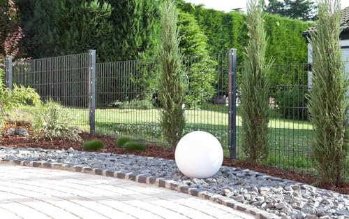 Doppelstabmattenzaun Set Anthrazit | 868 | Mit Flachleiste | Gartenzaun | Stabmattenzaun | 30-163 cm