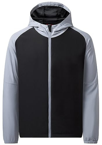 Alpine Swiss Cory Herren-Windbreaker-Jacke, leicht, wasserabweisend, Schwarz, M