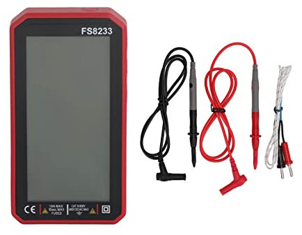 Uadme Multimetro Digitale Professionale, FS8233 Tester di Corrente di Tensione Portatile Misuratore di Capacità di Resistenza a Grande Schermo, Ampio Schermo LCD