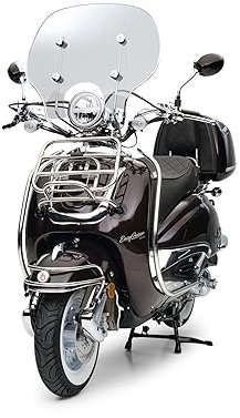 Motorroller Easycruiser Chrome Edition 50ccm Euro 5 Retro Roller 45km/h (Braun)