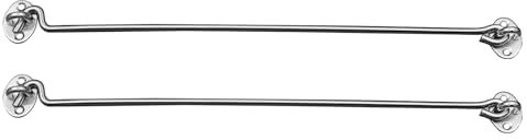 Schürberg 2x Sturmhaken Edelstahl Fensterhaken Türhaken perfekt für Gartentore, Garagentore, Fensterladen, Klappen | 8 Längen | Edelstahl V2A | (Liefermenge: 2 Stück, Länge: 40cm)