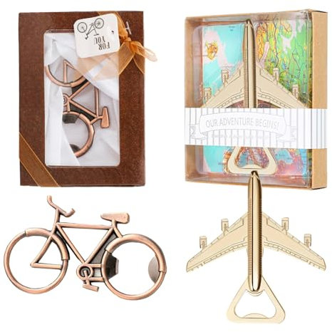 EnixwH 2 pezzi Apribottiglie Birra, Apribottiglie per Bicicletta, Retrò Design Bicicletta, Apribottiglie Aereo, Apribottiglie Personalizzato, per Bar, Regalo, Idee Regalo Uomo Regali Divertenti