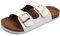 ONCAI Mens Sandals,Beach Slides Cork Footbed Summer Slippers with Adjustable Buckle Straps Woodgrain White Size 11