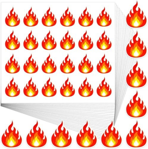 600Pcs Flame Stickers, Cute Flame Decals, Premium Waterproof Flames Tags, Personalized Decoration for Laptops, Water Glasses, Skateboard Graffiti Stickers