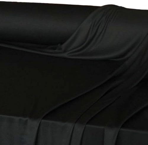 TOLKO elastischer Jersey für Kleid Rock Leggins | Knitterfrei weich blickdicht | edler Kleiderstoff Kostümstoff Modestoff zum Nähen und Dekorieren 140cm breit Jerseystoff Meterware (Schwarz)