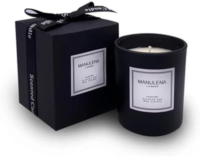 Premium Rose and Oud Hand Poured Scented Candles, 200 g | 45 Hour Burn, Long Lasting, Highly Scented, All Natural Soy Candles | Relaxing Aromatherapy Candle with Matte Black Glass Gift Box