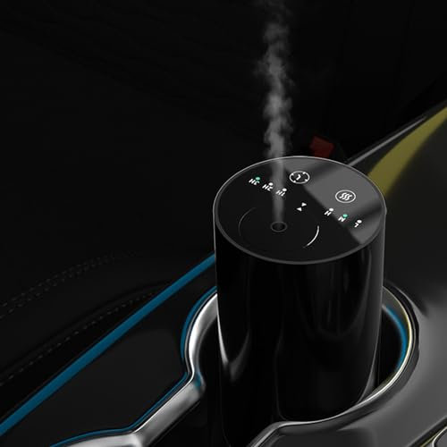 VOLOHAS Diffusore di Aromi per Oli Essenziali Deodorante per Auto Essenziali con Principio di Atomizzazione a Freddo di Due Sostanze Senza Fili, Ricaricabile Tramite USB, Intelligente (Nero)