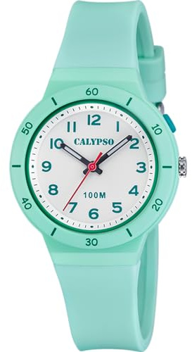 Calypso Analoge Herrenuhr und Damen | Unisex aus Kautschuk Grün, Quarzwerk, Widerstandsfähiges Glas, Wasserdicht 10 ATM K5848/3, Sweet Time