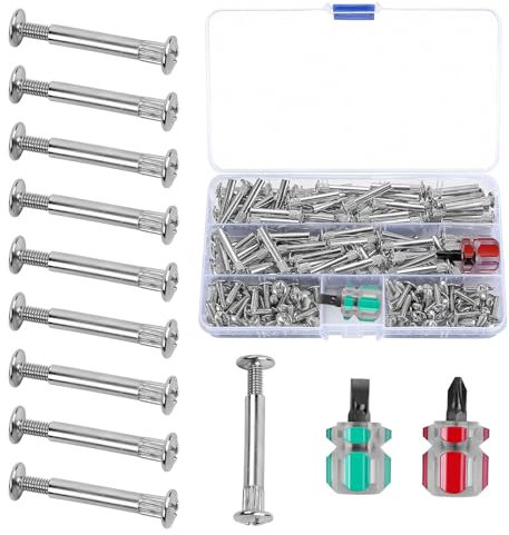 Verbindungsschrauben 150 Stück, M4, M5 31-40 mm Möbelschrauben Schrankverbinder Schrauben, Hülsenschrauben Edelstah| Verbindungsschraube für Möbel, Schränken, Holzbrettern