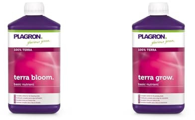 Plagron Terra Grow & Terra Bloom Set je 1 Liter | Dünger-Set für Wuchs und Blüte | mineralischer Basisdünger | Grow-Nutrients | Flüssigdünger Wachstums- & Blütephase