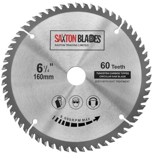 TCT16560TTCG Saxton TCT Circular Saw Blade 165mm x 60T x 20mm Bore (16mm ring) Aluminium Laminate Hardwood