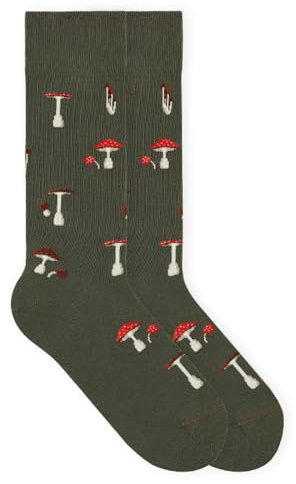 von Jungfeld - 1er Set Motiv Socken mit Mushroom Uniform Green Icon - Bunte Socken in Gr. 43-46