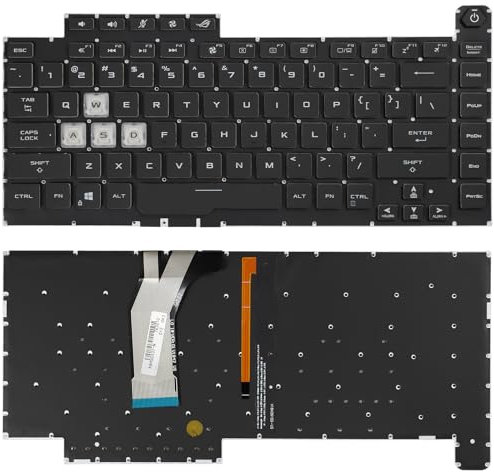 YAEHUYING Teclado retroiluminado de repuesto para ASUS ROG Strix G531 G531GT G531GD G531GU G531GV G531GW G512L G512LV G512LW GL531 G532 S5D Series, diseño estadounidense, retroiluminación de ocho