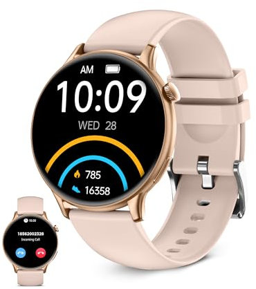 KSIX Core 2 Reloj Inteligente Hombre Mujer con Llamadas y Notificaciones de APPs – Smartwatch con Modos Deportivos, Pulsómetro, Oxígeno, Sueño – Compatible con con Asistente Voz – Rosa
