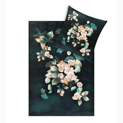 ESTELLA Mako-Satin Bettwäsche Ginkgo Tanne