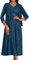 Damen A-Line Maxi Hochzeitkleid V-Ausschnitt Rüschensaum Cocktailkleid Elegant Vintage Pailletten Partykleid mit Leicht Chiffon Strickjacke Grün Blau 46
