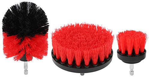 Kit de limpieza industrial multiusos con cepillo para taladro, color rojo para superficies de baño