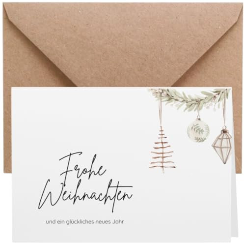 ZETTMANN® 20er Premium Weihnachtskarten mit Umschlag Set - 10 lustige Weihnachtskarten und 10 Umschläge I kleine Weihnachtskarten (Deko)