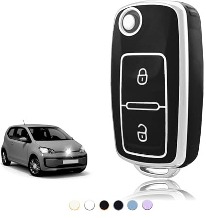 TOOMUME Schlüsselhülle TPU, Autoschlüssel Hülle Passt für VW Volkswagen Golf 4/5/6 MK4 Polo Transporter T5 Bora Sharan Touran Passat Amarok Lupo, Schlüsselcover Schutz Schlüsselgehäuse - Flip Key