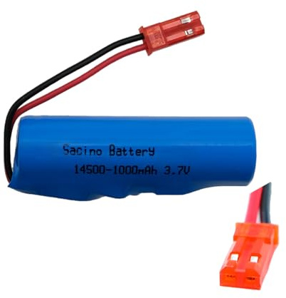 efaso 14500 Akku 3,7V 1000mAh & USB-Ladekabel JST Stecker kompatibel mit RC Auto, RC Flugzeug, RC Panzer, RC Fahrzeuge und viele weitere Modelle (RC Akku 3,7V 1000mAh JST Stecker)