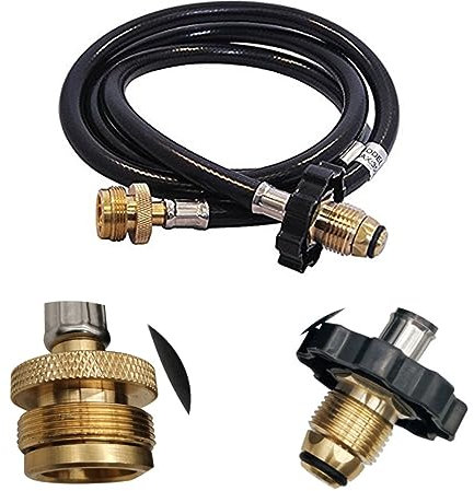 Kisangel Adapter Picknick Campingkocher Gasschlauch 20lb 6ft Schwarz Herdadapter