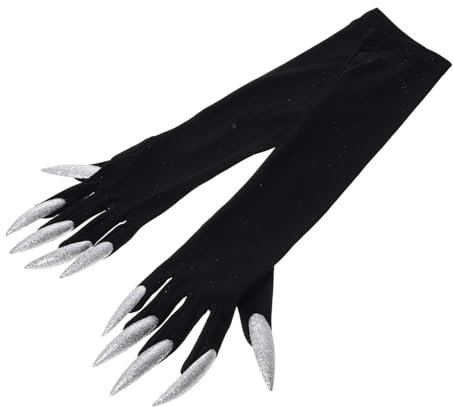 ANDRESLAD Costume Gloves Long Nails Full Finger Gloves for Party Halloween Props