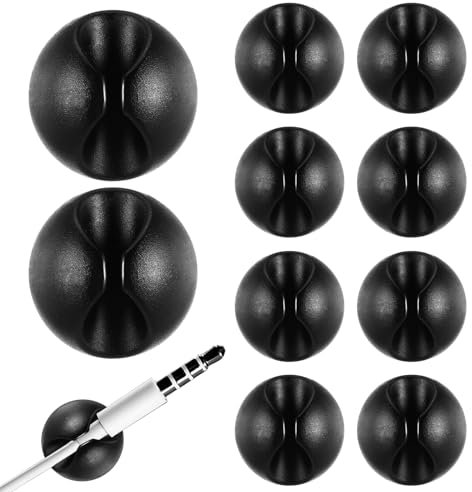 10 Stück Kabelclips Kabelhalter, Ladekabel Halter Kabelhalterung Kabel Organizer Kabelmanagement Halterung Kleben, Selbstklebende Kabel Clips für Schreibtisch, Netzkabel, USB Ladekabel, Ladegeräte