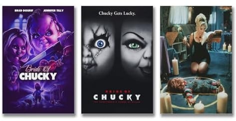 Duboueu A Set Of 3 Bride Poster Of Chucky Horror Movie Film Retro Cover Poster Für Zimmer, Ästhetische Leinwand-Wandkunst, Schlafzimmer-Dekor Poster 08x12inch(20x30cm)-3pcs