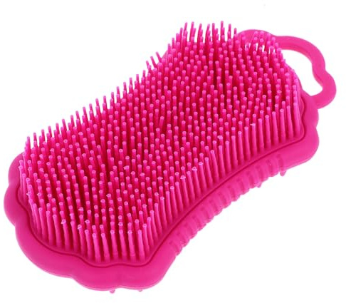 Hoement Silikon-kopfhautmassagegerät mit Luffa für Körperpeeling Badebürste zum Peelen Abgestorbener Hautschüppchen Duschpeelingbürste für Sanfte Kopfmassage und Reinigung
