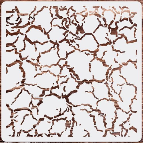 PRESSINART Wand Textur Schablonen 30 x 30 cm Wiederverwendbar für Zeichnen DIY Basteln Wohndeko Krakelee Schablonenmuster für Holz Wand Boden Möbel Kunst Design Pausen Scrapbook Projekt Kreatives